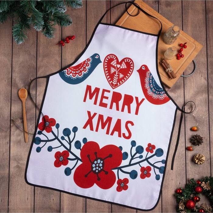 Фартук «Доляна» Merry Xmas, 55×72 см, 100% п/э - Фото 1