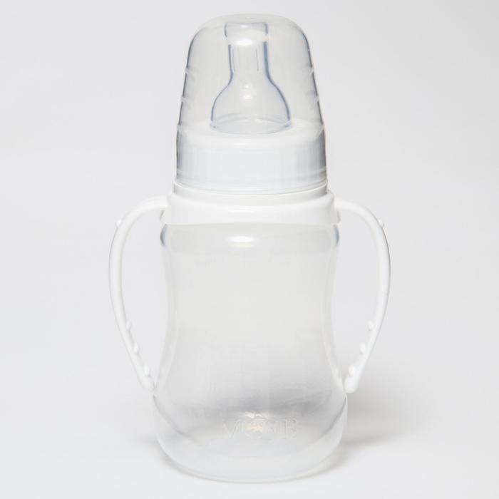 Бутылочка для кормления, классическое горло, 150 мл., от 0 мес., приталенная, с ручками, цвет МИКС - фото 1897039061