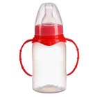 Бутылочка для кормления, классическое горло, 150 мл., от 0 мес., цилиндр, с ручками, цвет МИКС - Фото 3