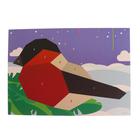 Аппликация на новый год с полигональными фигурами «Снегирь», набор для творчества - фото 37076644