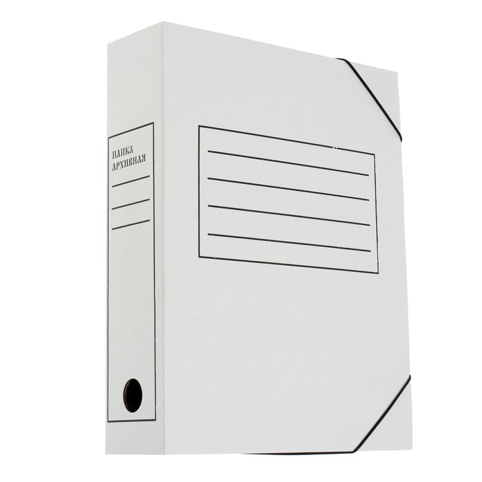 Папка архивная на резинках Calligrata, микрогофрокартон, 75 мм, белый, до 700 л - Фото 1