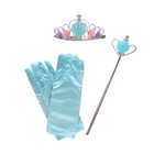 Карнавальный набор «Принцесса» 4 предмета: корона, перчатки, ободок, жезл - фото 320829787