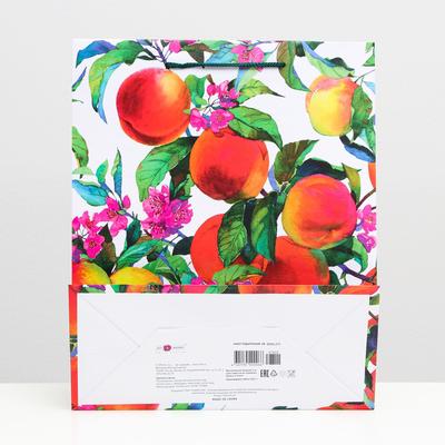 Пакет подарочный "Персиковое дерево", 26 х 32 х 12 см