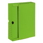 Короб архивный А4, 75мм, микрогофрокартон, картонный клапан, зелёный - Фото 1