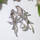 Брошь «Птицы» стрижи, бело-синяя в серебре - Фото 2