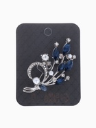 Брошь «Букет», цвет бело-синий в серебре - Фото 4