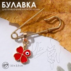 Булавка-оберег «Клевер» с глазком, 3.5 см, красная в золоте - Фото 2