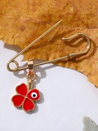 Булавка-оберег «Клевер» с глазком, 3.5 см, красная в золоте - Фото 7