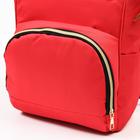 Сумка рюкзак для мамы и малыша с термокарманом, термосумка - портфель, красная - Фото 5