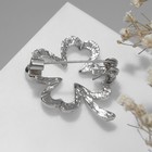 Брошь «Клевер» контур, цвет серебро - Фото 2