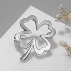 Брошь «Клевер» контур, цвет серебро - Фото 3