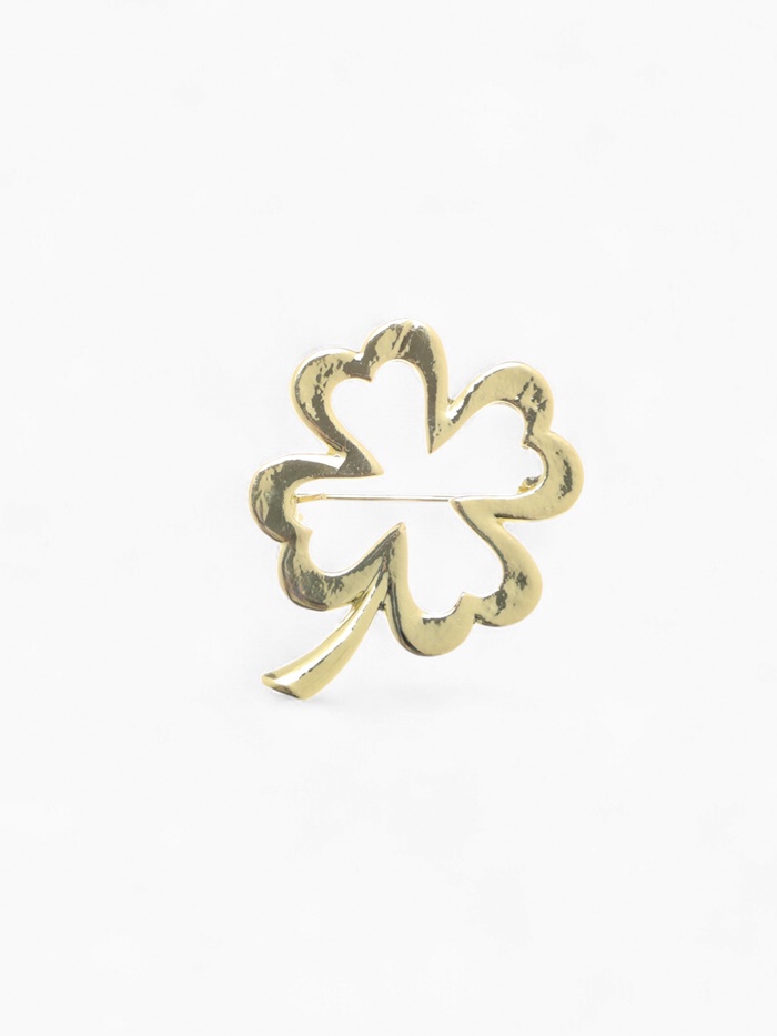Брошь «Клевер» контур, цвет золото - Фото 1