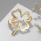 Брошь «Клевер» контур, цвет золото - Фото 6