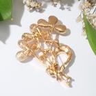 Брошь «Трилистники», цвет белый в золоте - Фото 2