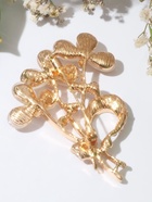 Брошь «Трилистники», цвет белый в золоте 7091610