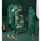 Шкатулка-кейс для украшений пластик "Овал" тёмно-зелёный 23,5х6,5х11,5 см - фото 12179462