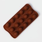 Форма для конфет и шоколада Доляна «Рондо», силикон, 21×10.5×3 см, 15 ячеек, коричневая - Фото 3
