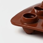 Форма для конфет и шоколада Доляна «Рондо», силикон, 21×10.5×3 см, 15 ячеек, коричневая - Фото 6