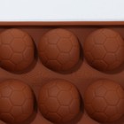 Форма для украшений Доляна «Мячики», силикон, 21×10,5×1,5 см, 18 ячеек, цвет коричневый - Фото 4