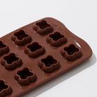 Форма для шоколада Доляна «Креоль», силикон, 21×10,5×2,5 см, 15 ячеек, цвет коричневый - Фото 5