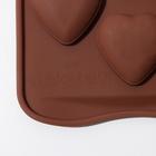 Форма для шоколада Доляна «Сердечки», силикон, 21×10,5×1,5 см, 12 ячеек, цвет коричневый - Фото 5
