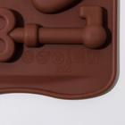 Форма для украшений Доляна «Ключики», силикон, 21×10,5×1,5 см, 8 ячеек, цвет коричневый - Фото 4