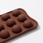 Форма для шоколада Доляна «Браво», силикон, 21×10,5×3 см, 15 ячеек, цвет коричневый - Фото 4