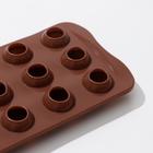 Форма для шоколада Доляна «Браво», силикон, 21×10,5×3 см, 15 ячеек, цвет коричневый - Фото 5