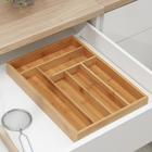 Лоток для столовых приборов Доляна «Бамбуковый лес», 37×26×4 см, 6 ячеек - Фото 2