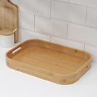 Поднос с ручками Доляна Striata, 40×28×4.5 см, бамбук - Фото 2