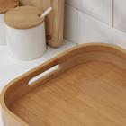 Поднос с ручками Доляна Striata, 40×28×4.5 см, бамбук - Фото 3