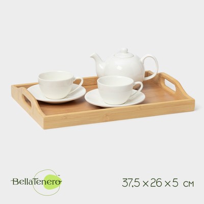 Поднос BellaTenero Striata, 36×25×5 см, бамбук