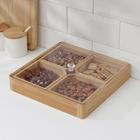 Ящик для хранения Доляна Striata, 28×28×7 см, бамбук - Фото 2