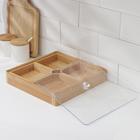 Ящик для хранения Доляна Striata, 28×28×7 см, бамбук - Фото 3