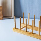 Подставка для разделочных досок и крышек, 26×10.5 см, 5 мест, бамбук - Фото 5