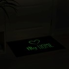 Коврик влаговпитывающий придверный светящийся в темноте Доляна «Мой дом», 50×80 см, цвет чёрный - Фото 3