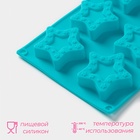 Форма для выпечки Доляна «Звёздочки», силикон, 8 ячеек, 29×16×2 см, ячейка 6.3×6 см, глубина 1.7 см, голубая - Фото 2