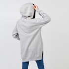 Толстовка удлиненная (худи) с капюшоном, серый принт 2 сердца, 48-50, футер НАЧЁС - Фото 4