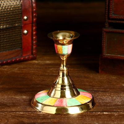 Подсвечник «Радуга», 9×9×10 см, латунь, перламутр
