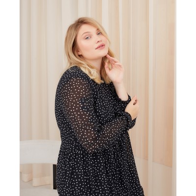 Платье миди женское MIST plus-size, размер 58, чёрное