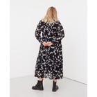 Платье миди женское MIST plus-size, размер 54, чёрно-белое 7338224