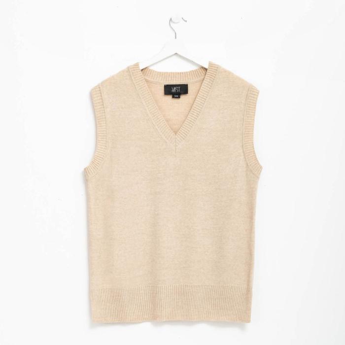 Жилет женский вязаный MIST, размер 42-44 (S-M), бежевый