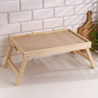 Столик для завтрака складной, 50х30см, с прорезной ручкой, цвет сонома - фото 24380635