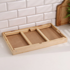 Столик для завтрака складной, 50х30см, с прорезной ручкой, цвет сонома - фото 24380636