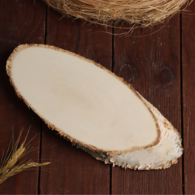 Спил дерева косой, слэб круглый для декора, длина: 23-28 см, ширина: 12-15 см