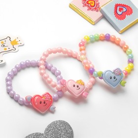 Набор детских браслетов 'Выбражулька' сердца, цветные