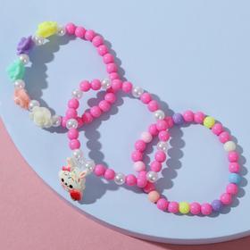 Набор детских браслетов "Выбражулька" трио, зайчик, цветные