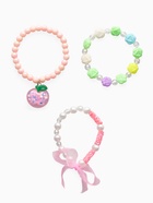 Браслеты детские «Выбражулька. Бант, яблоко и цветочки», набор 3 шт. d=5 см, цветные - Фото 1