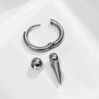 Пирсинг в ухо «Кольцо» шип с шариками, d=12 мм, цвет серебро - Фото 4