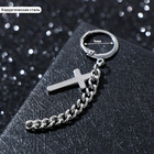 Пирсинг в ухо «Крест» с цепочкой, d=9 мм, цвет серебро - фото 318675001